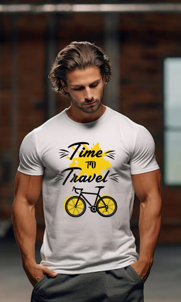 Gray time to Travel` Graphic T-shirt