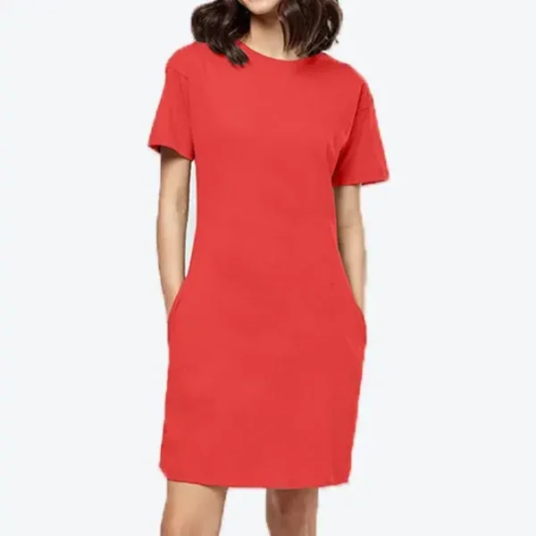 red-long-top-women-t-shirt-dress