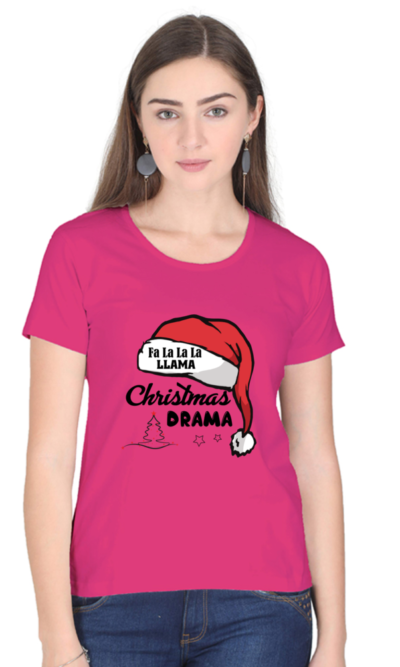 Fa La La La Llama Christmas Drama Half Sleeve T-shirt