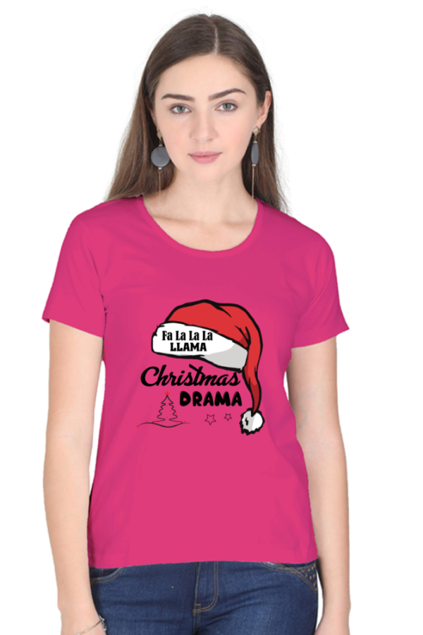 Fa La La La Llama Christmas Drama Half Sleeve T-shirt