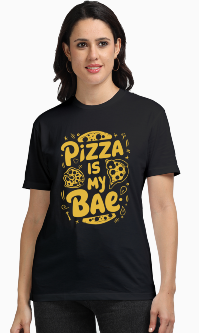 Pizza is My Bae Women's Graphic T-shirt | Fun & Trendy Pizza Lover Tee