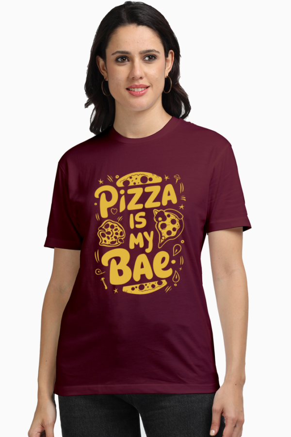 Pizza is My Bae Women's Graphic T-shirt | Fun & Trendy Pizza Lover Tee