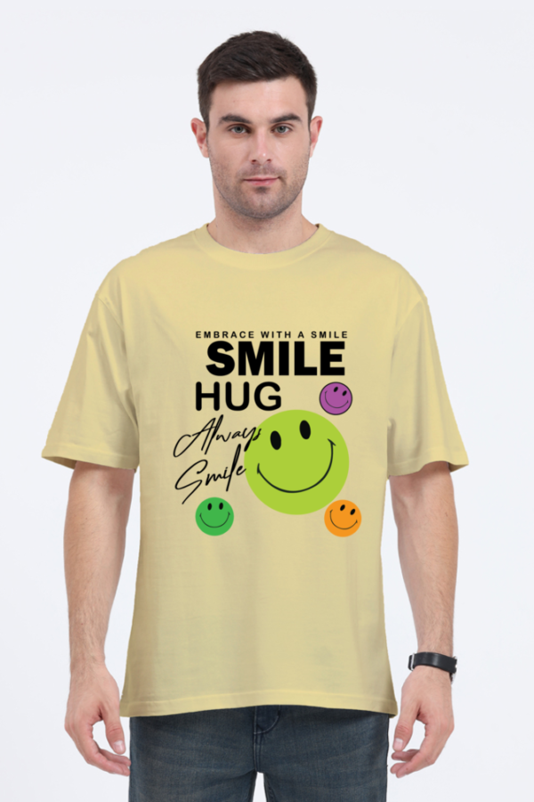 Embrace with a Smile Man Oversized Graphic T-shirt