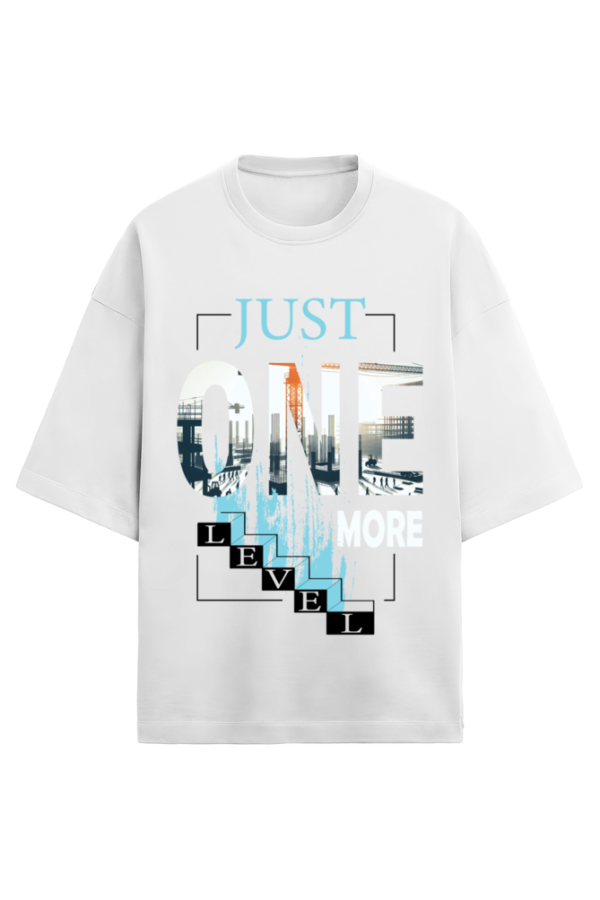 Just One More Level Oversize Graphic T-Shirt for Men – Gamer's Casual Tee