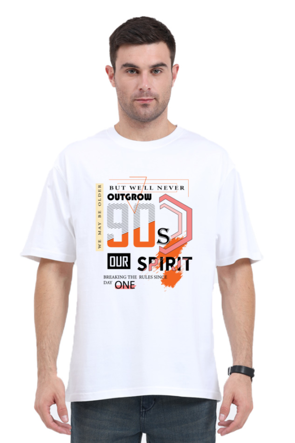 Outgrow 90s Our Spirit Oversized T-Shirt for Men – Retro Nostalgia Graphic Tee