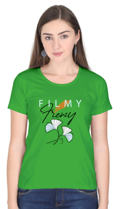 Filmy Frenzy Women’s Graphic T-Shirt – Trendy Bollywood-Inspired Design