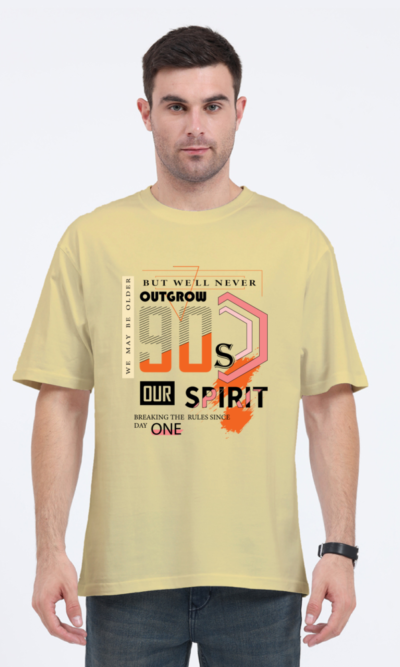 Outgrow 90s Our Spirit Oversized T-Shirt for Men – Retro Nostalgia Graphic Tee