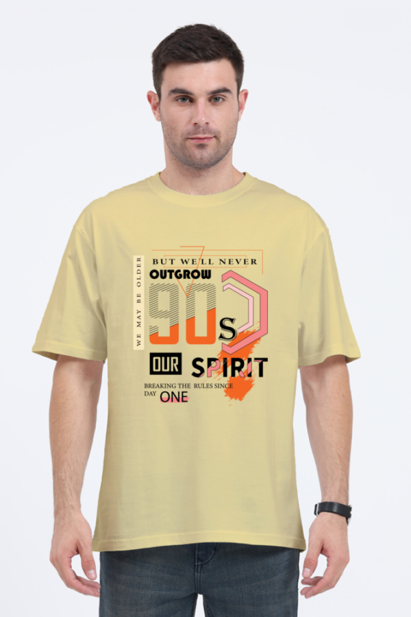 Outgrow 90s Our Spirit Oversized T-Shirt for Men – Retro Nostalgia Graphic Tee