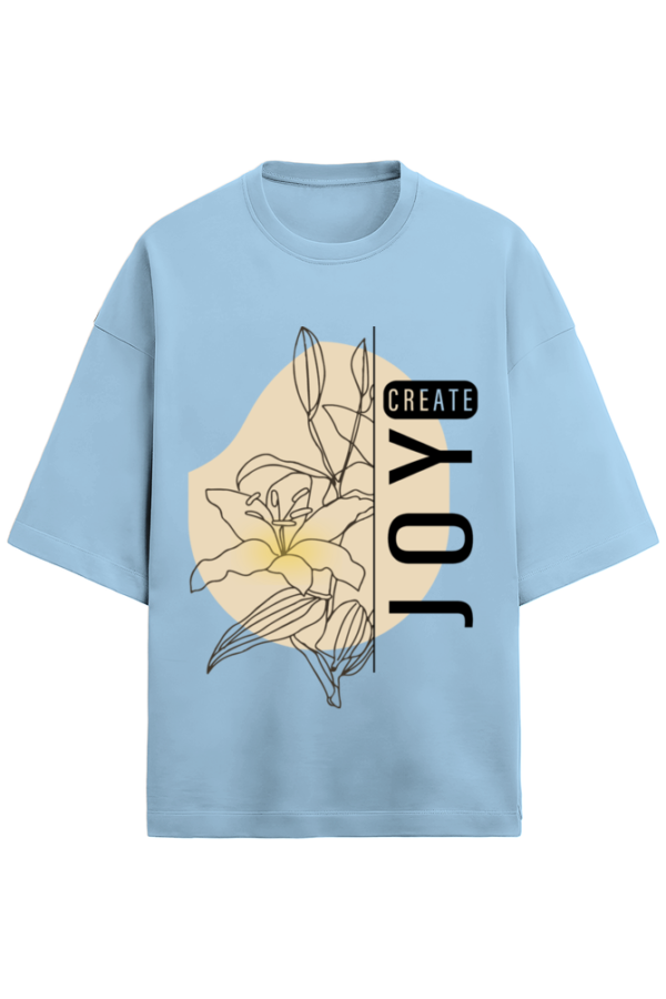 Create Joy Women’s Graphic Oversize T-Shirt – Trendy, Comfortable, and Uplifting Casual Wear