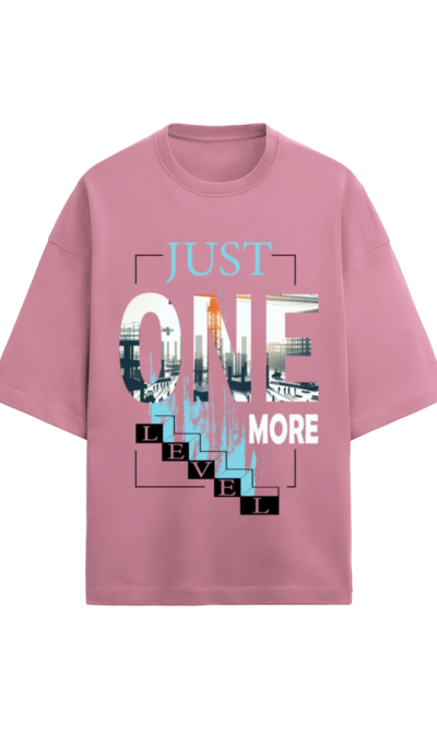 Just One More Level Oversize Graphic T-Shirt for Men – Gamer's Casual Tee