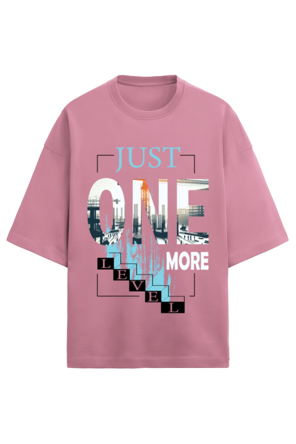 Just One More Level Oversize Graphic T-Shirt for Men – Gamer's Casual Tee