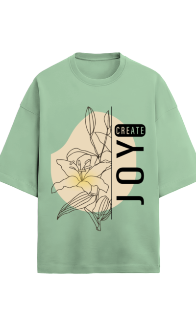 Create Joy Women’s Graphic Oversize T-Shirt – Trendy, Comfortable, and Uplifting Casual Wear