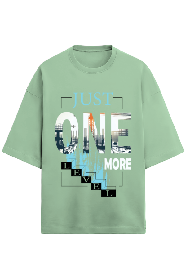 Just One More Level Oversize Graphic T-Shirt for Men – Gamer's Casual Tee