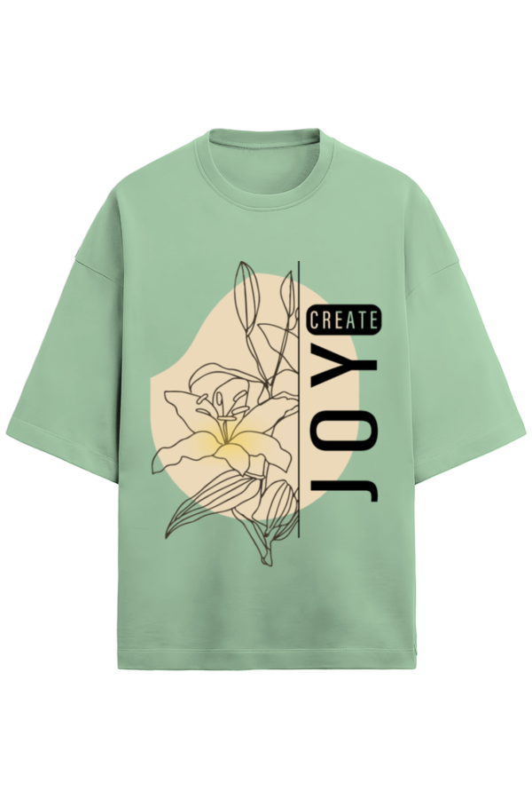 Create Joy Women’s Graphic Oversize T-Shirt – Trendy, Comfortable, and Uplifting Casual Wear