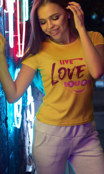 Live, Love, Laugh Women’s Graphic T-Shirt - Trendy Casual Tee for Women