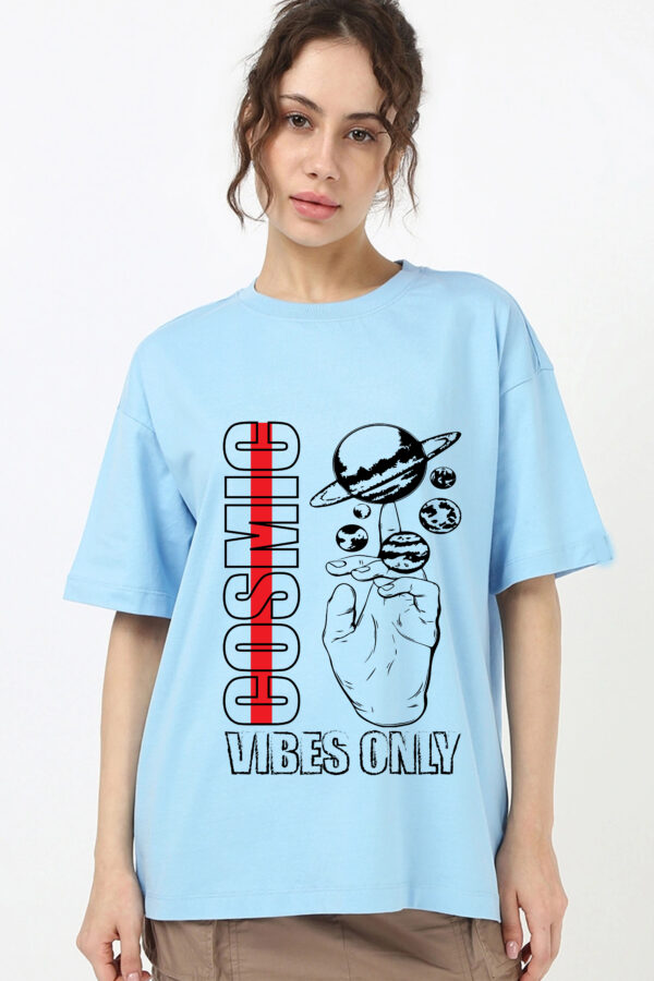 Cosmic Vibes Only Women Graphic Oversized T-Shirt