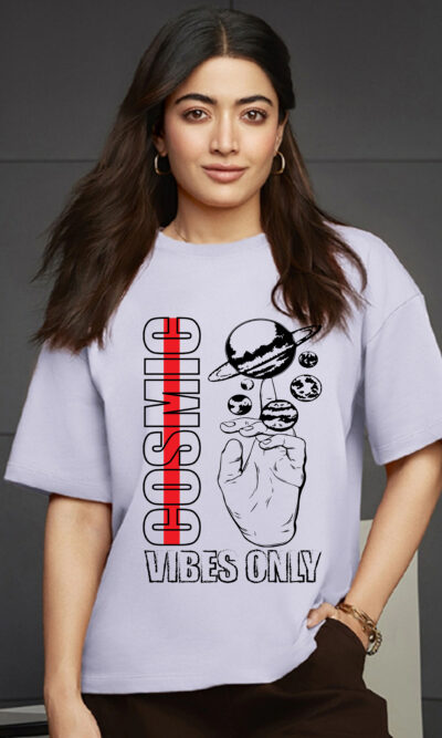 Cosmic Vibes Only Women Graphic Oversized T-Shirt
