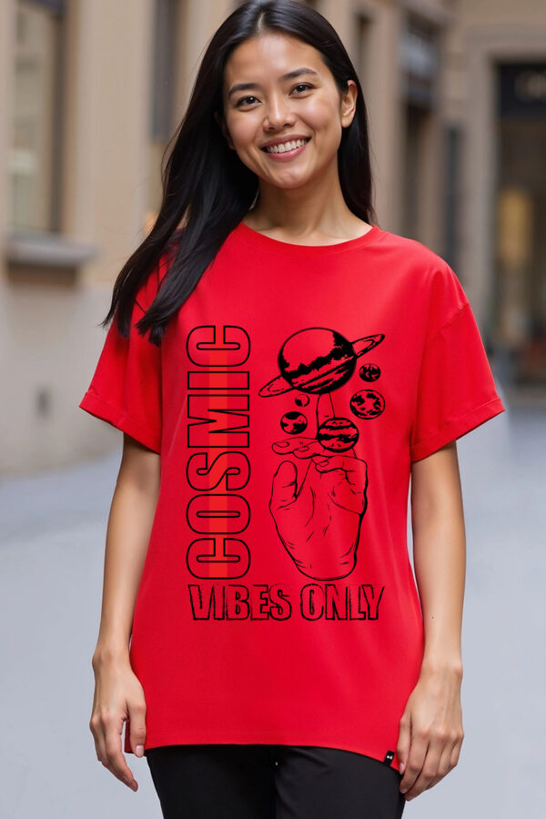Cosmic Vibes Only Women Graphic Oversized T-Shirt
