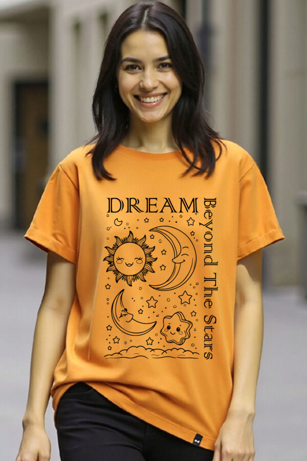 Dream Beyond the Stars Women Graphic Oversized T-Shirt