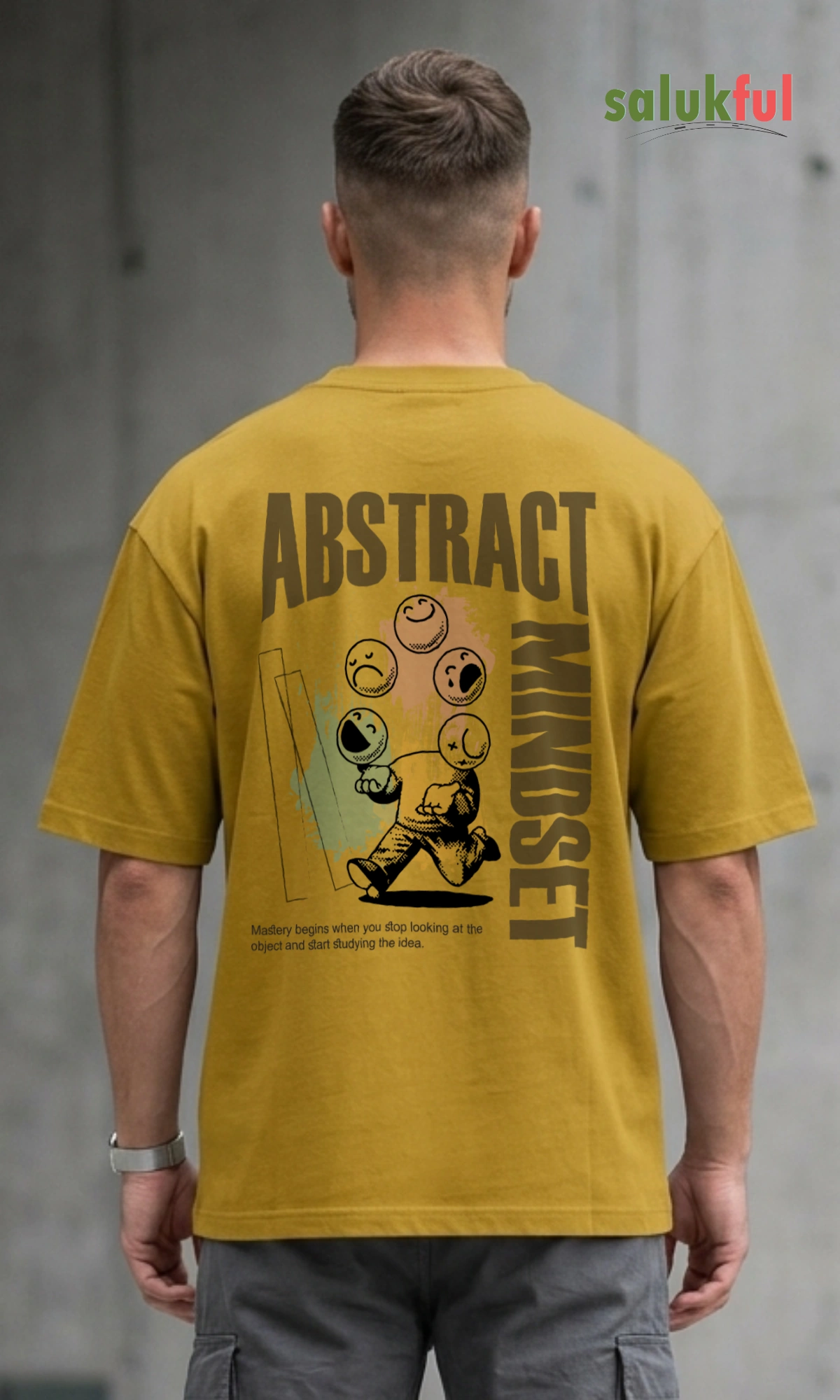 Abstract Mindset mustard yellow back