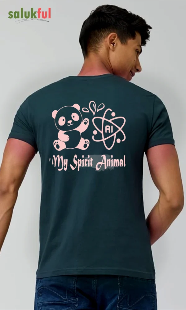 AI Is My Spirit Animal Men's Graphic Printed Classic T-Shirt | Premium Cotton Round Neck Casual T-Shirt for Men by Salukful