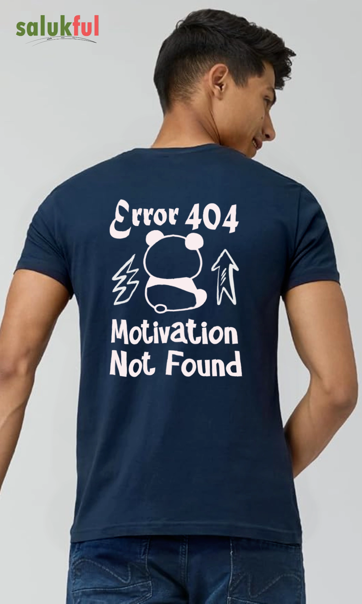 error 404 nevy blue Error 404 Motivation Not Found Men's Graphic T-Shirt