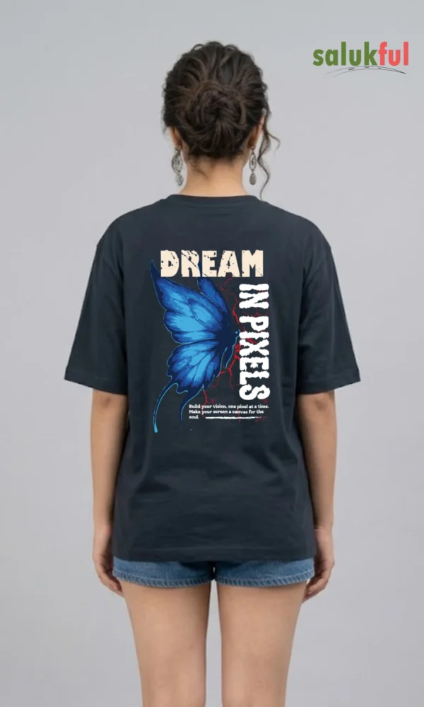 dream in pixcls navy blue back
